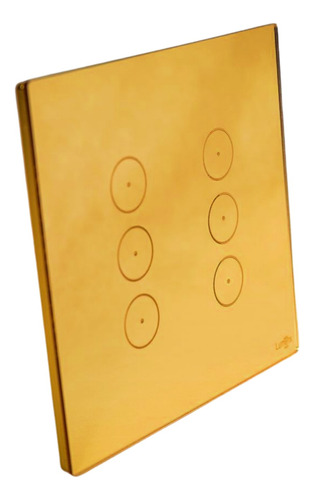 Interruptor Touch Tok Glass 6 Pads Zigbee Dourado 4x4