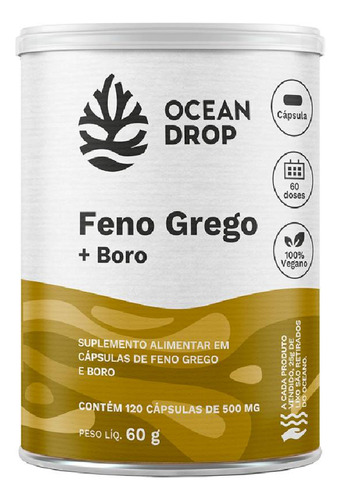 Feno + Boro 120 Caps 500mg Sem Sabor - Ocean Drop