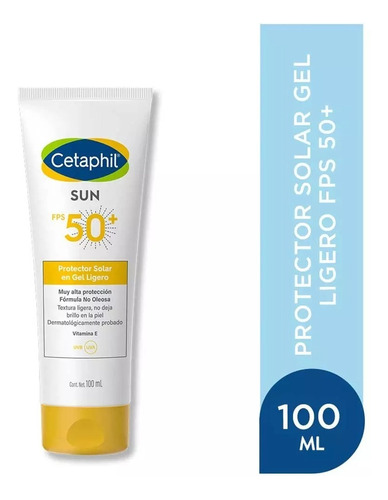 Protector Solar En Gel Ligero Spf 50+ | Cetaphil Sun | 100ml