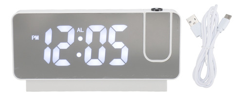 Reloj Despertador Digital Con Proyección, Luz Blanca Recarga