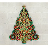 Quadro Decorativo Camadas Arvore De Natal Md0044 Mdf 44cm