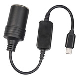  Cabo Conversor Usb C Macho Para Isqueiro De Carro Fêmea