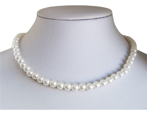Collar De Perlas Con Broche Strass Similcultivo 