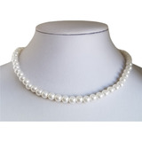 Collar De Perlas Con Broche Strass Similcultivo 