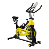 Bicicleta Ergométrica Spinning 13kg Força Inércia Garrafinha Cor Preto/amarelo Não