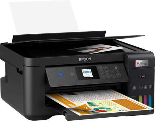 Impresora Multifunción Inalámbrica Epson Ecotank Et-2850 C11cj63201 A Color Wifi  Apple Airprint, Epson Iprint, Google Cloud Print, Mopria Print Service, Supertank Negra.