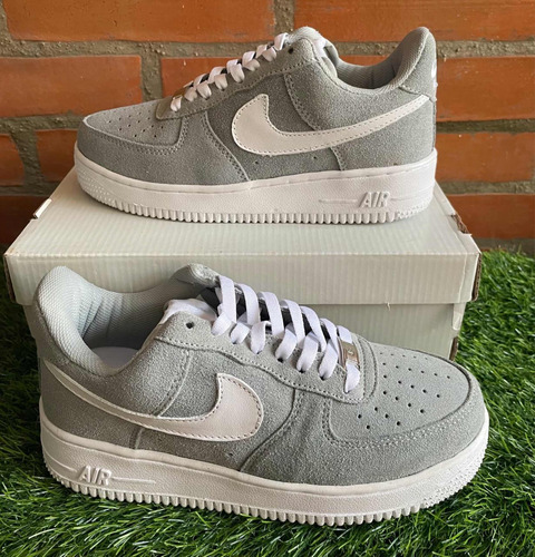 Tenis Nike Air Force Cuero Gamuza Gris Talla:28mx