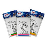 10 Kit Colorir Festa Infantil Tema Sonic Personalizado