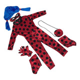 Disfraz Inspirado En Ladybug Niña Con Peluca Y Accesorios