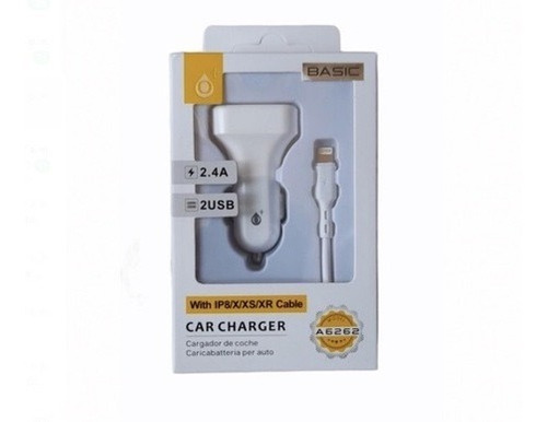 Cargador De Auto Cenicero Para Doble Usb + Cable iPhone