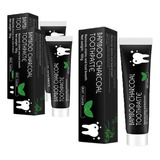 Bamboo Charcoal Cream Tooth Activated Carbon Tooth 3 Peças