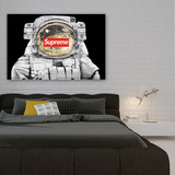 Cuadro Astronauta Supreme Decorativo Canvas Moderno Graffiti Color Multicolor Armazón Bastidor