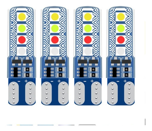 100x Luz Estroboscópica De Luz De Ancho De Coche T10 Rgb8led