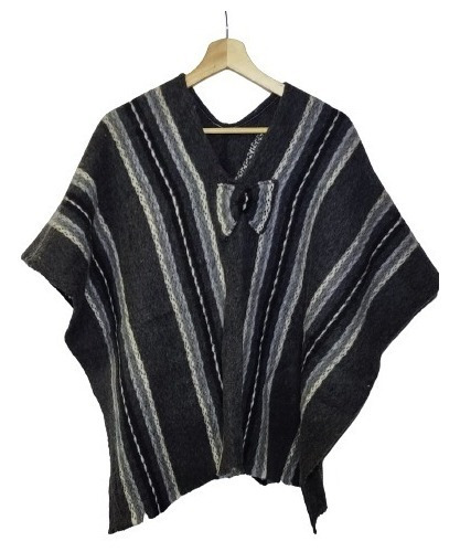 Poncho Artesanal Alpaca Invierno Huaso Niño #03