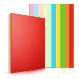 100 Hojas De Colores Resma Papel Carta A4 Impresión Escolar Color Multicolor