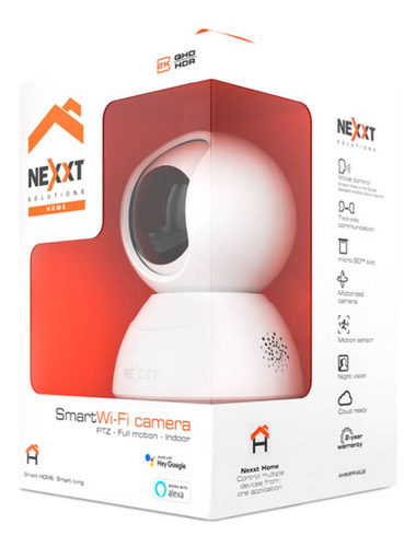 Cámara De Seguridad Ip Wifi Nexxt Home 2k Full Hd Motorizada Color Blanco