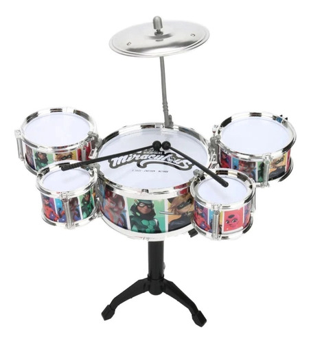 Brinquedo Bateria Infantil Completa Miraculous Multikids