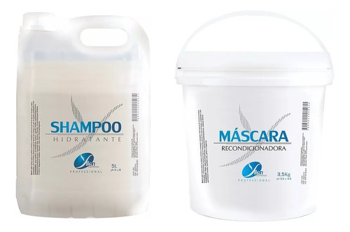 Kit Shampoo 5lt + Máscara 3,5kg Hidratante Balde Lavatório 