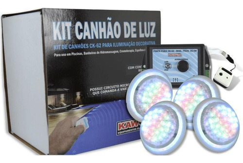 Kit C/04 Canhões Ck-6221 Rgb Encaixe C/fonte E Cntrl Rem Aço