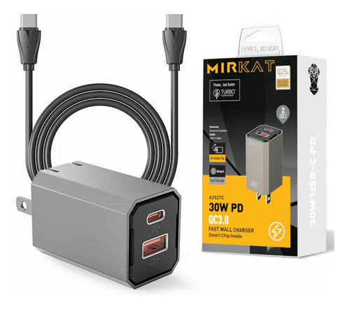 Cargador Celular Ultra Rápido Mirkat Q3.0 + Garantía 1 Año 