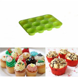 Molde Charola Silicon 12 Muffins Cupcakes Repostería Hornear