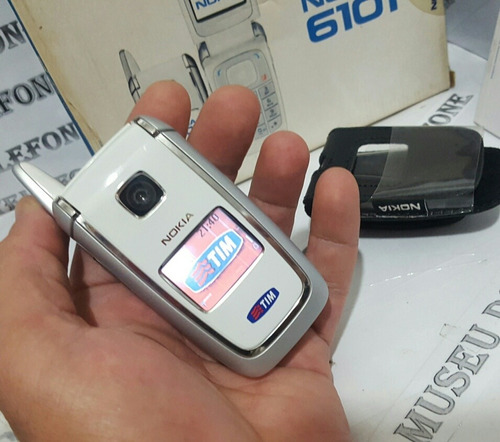 Celular Nokia 6101 Branco Flip Reliquia Pequeno Viso Antigo 