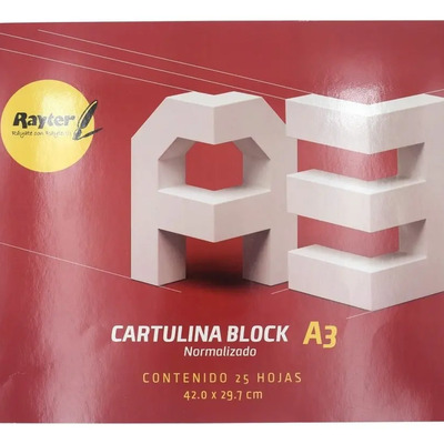 Block Dibujo Cartulina A3 Rayter 25 Hojas Bristol 150g\u002Fm2 | MercadoLibre