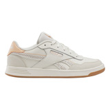 Tenis Reebok Court Advance Para Mujer Beige Con Rosa