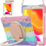 Funda De iPad De 10.2 (8a 7a Gen) Batyue Con Correa Rosa