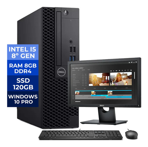 Desktop I5-8100 120gb 8gb Ddr4+monitor Dell+teclado/mouse