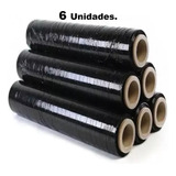 Pack De 6 Film Negro Para Embalar 170 Mts Strech Alusa