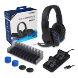 Kit 5 En 1 De Audifono Y Accesorios Para Ps4 - Crazygames