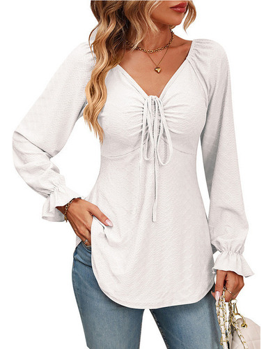 S Blusa Dama Casual Elegantes Manga Larga Blusas De Mujer