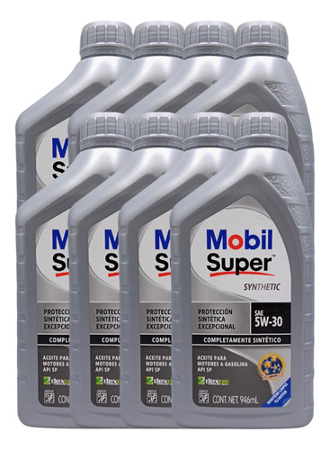 Aceite Motor Mobil Super Synthetic 5w-30 946 Ml 8 Pzas.