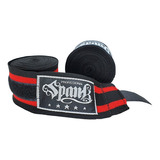 Bandagem Atadura Elástica Muaythai Boxe Kickboxing Spank 3m Cor Preto Com Vermelho