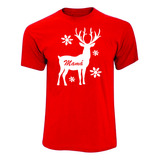 Camisetas Navideñas Venado Navidad Familia X 1 Und Rojo