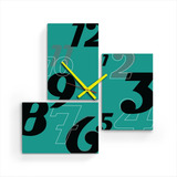Reloj De Pared Tríptico + Diseños Modernos Cuadro Decoración