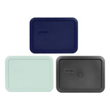 Pyrex 7210-pc 3 Tazas (1) Azul (1) Muddy Aqua (1) Tapas Rect