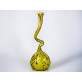 Jarrón De Cristal De Murano Decorativo Trenzado Amarillo De 