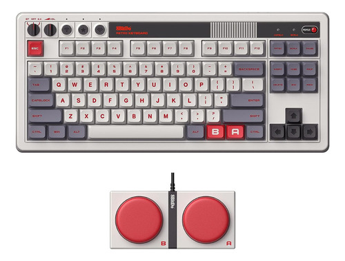 Teclado Mecánico Retro De 8 Bits Con Bluetooth/2.4g/usb-c P/