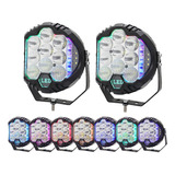 Par Faros Redondos Led Superpotente 50w Rgb Diseño 5pulgadas