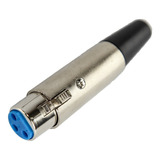 Ficha Canon 3 Pin Hembra Metalico P Cable Audio Xlr X 2 Htec