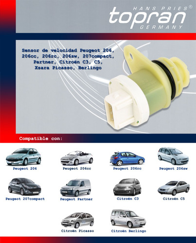 Sensor Velocidad Peugeot 206, 207compact, Partner Foto 3
