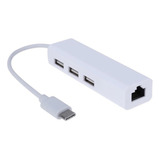 Adaptador Usb 3.1 Tipo C A Ethernet + 3 Puertos Usb 2.0