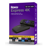 Roku Express 4k Uhd Hdr Streaming Com Controle Remoto