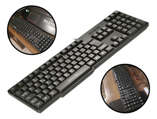 Teclado Multilaser Trabalho Estudos Com Fio Usb Abnt Preto