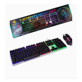 Kit Teclado Mouse Gamer Luz Rgb  Usb Alambrico