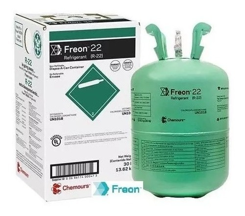 Garrafa Gas Chemours Freon R22 X 13.62kg Dupont Gratis Caba