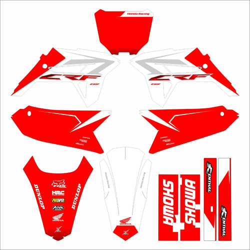 Kit De Envelopamento Para Moto Crf 230f / 250f 0,20mm Trilha