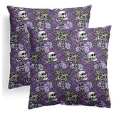 Fundas De Almohada Diseño De Calavera Y Flores, Juego ...